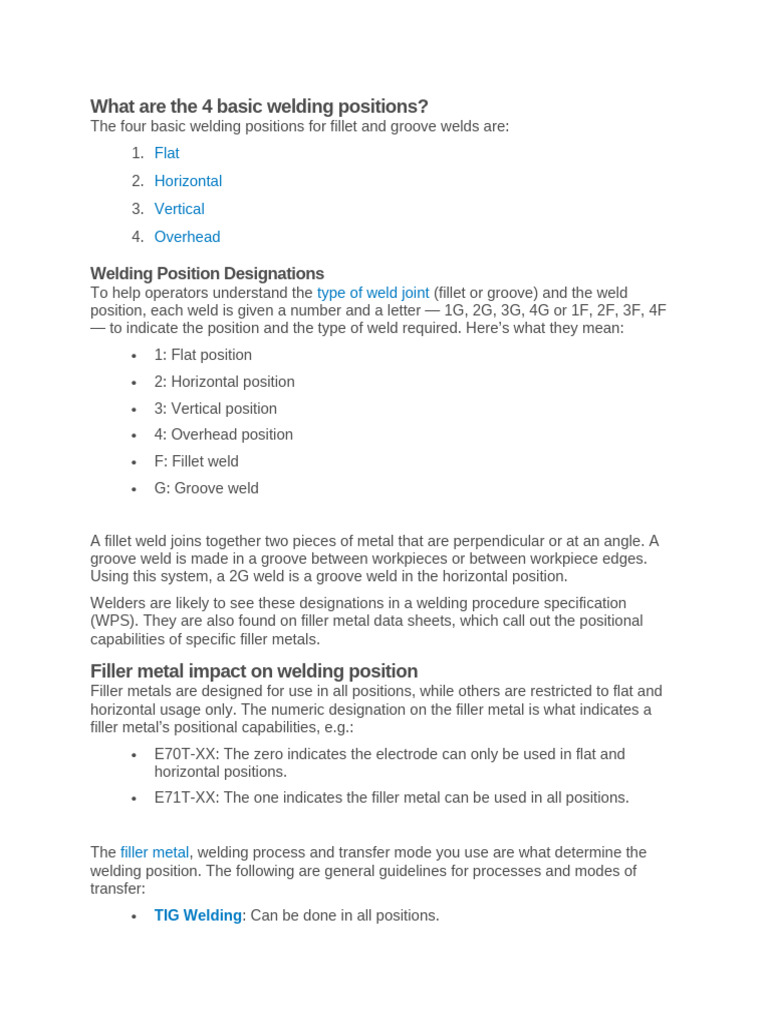 Welding Positions | PDF | Welding | Construction
