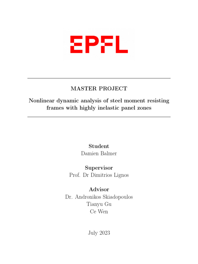 Damien Balmer Master Project | PDF | Buckling | Beam (Structure)