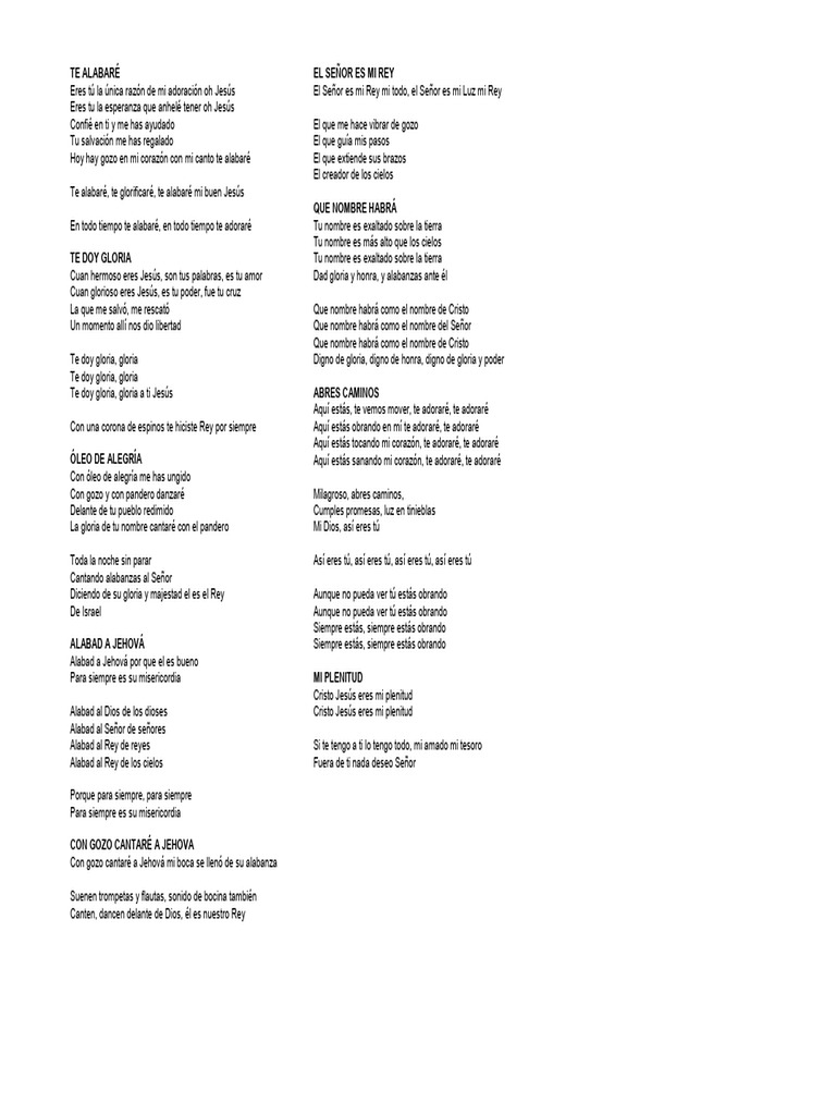 01 Te Alabaré - Chepe Letras | PDF | Cristo (título) | Contenido bíblico