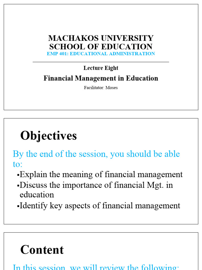 Lesson8_Education Financial Management | PDF | Budget | Internal Control