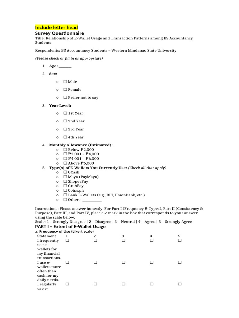 EWallet_Survey_Questionnaire_to_be_finalized | PDF