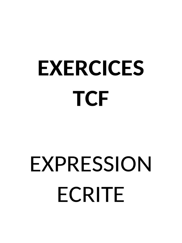 EXERCICES TCF Expression Écrites Exemples | PDF