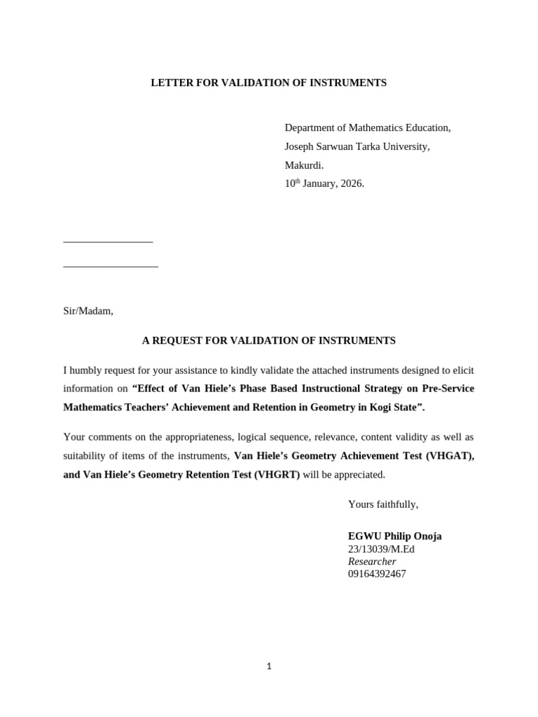 Philip Egwu Validation Letter | PDF | Rectangle | Triangle