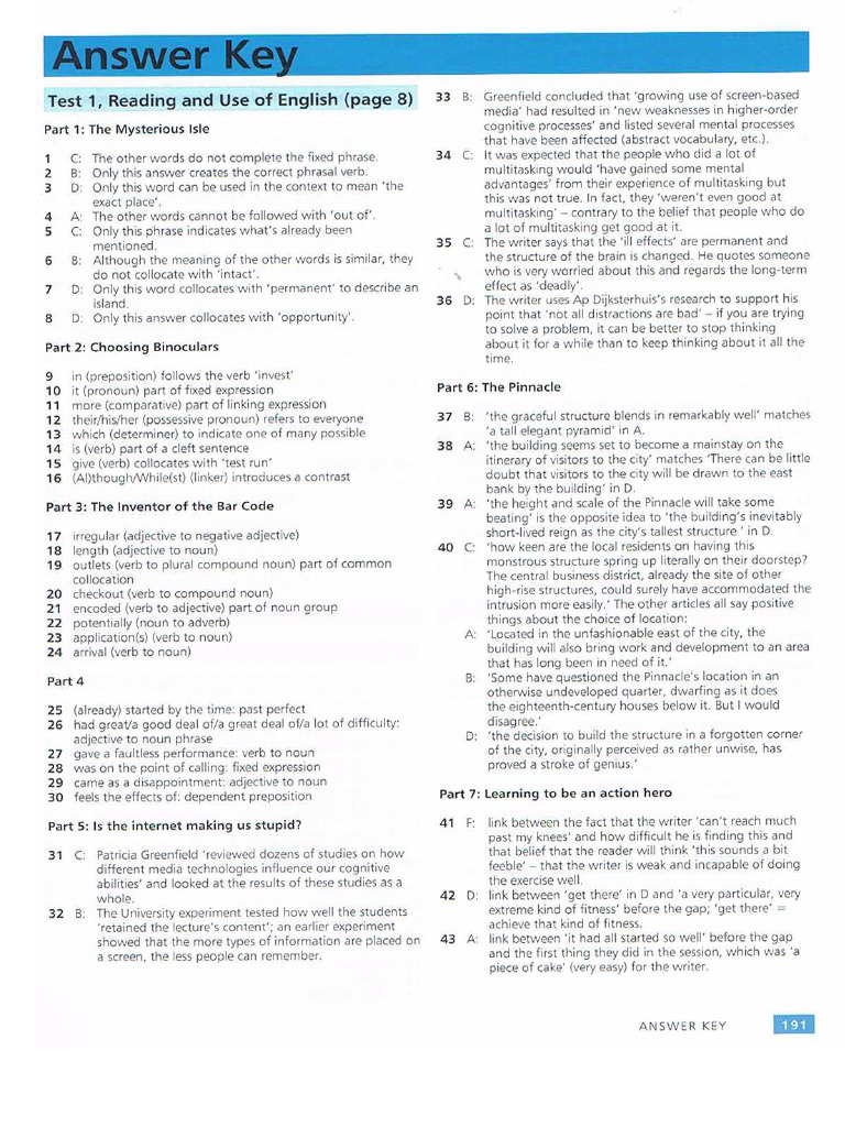 Plus2advbook 189 190 Key | PDF