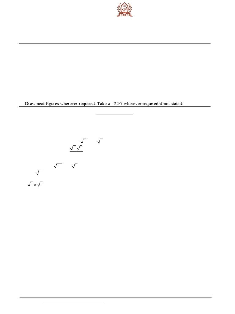 Maths Class Ix Sample Paper Test 01 For Annual Exam 2025 26 | PDF ...
