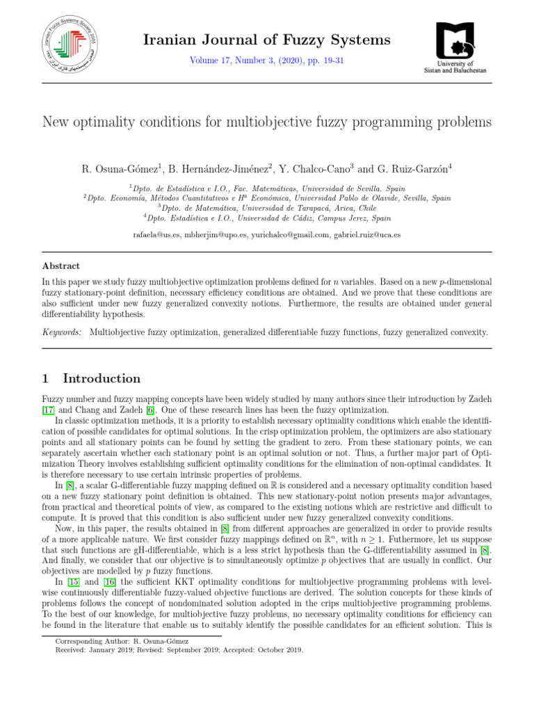 New Optimality Conditions for Multiobjective Fuzzy Programming Problems ...