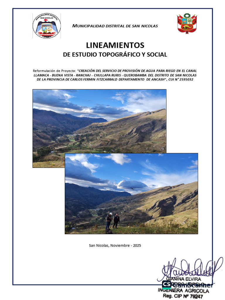 Lineamientos Topografía Social-Reformulación Irrigación Llamaca | PDF ...