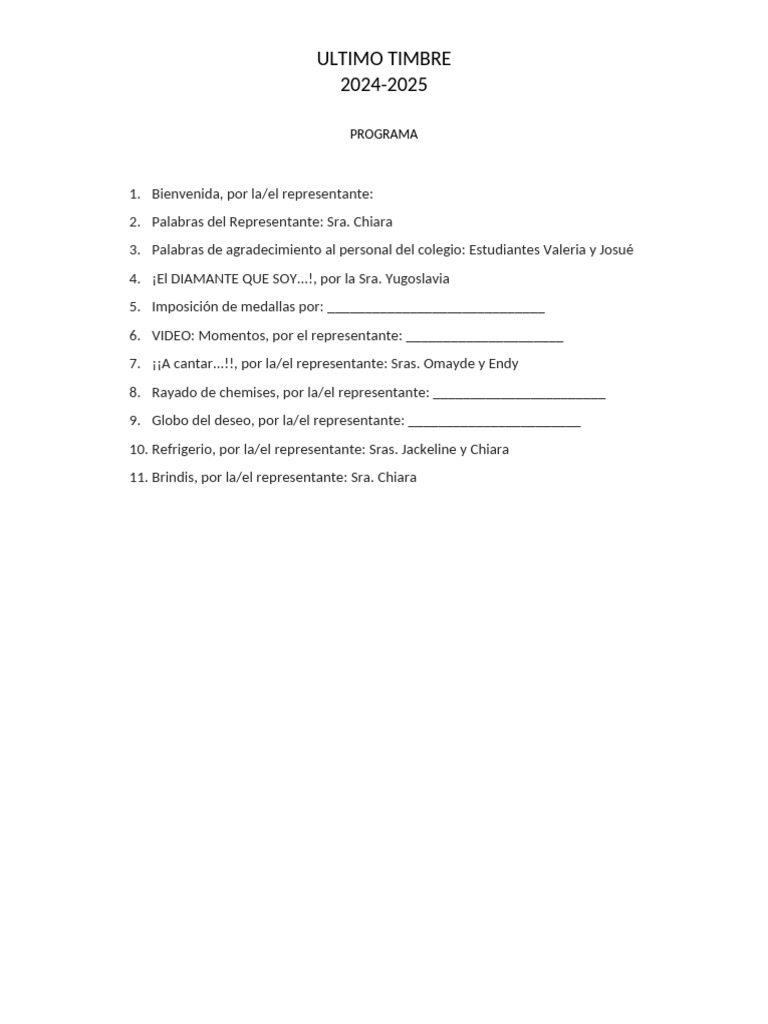 Ultimo Timbre Programa | PDF