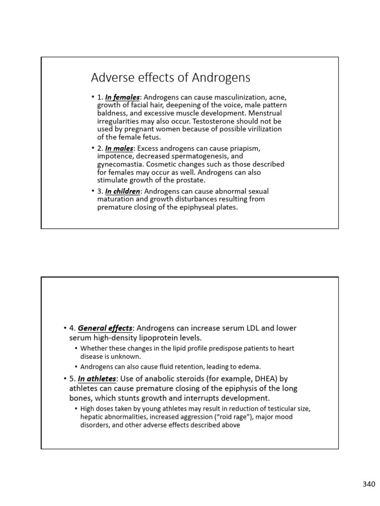 Adverse Effects of Androgens | PDF | Androgen | Bleeding