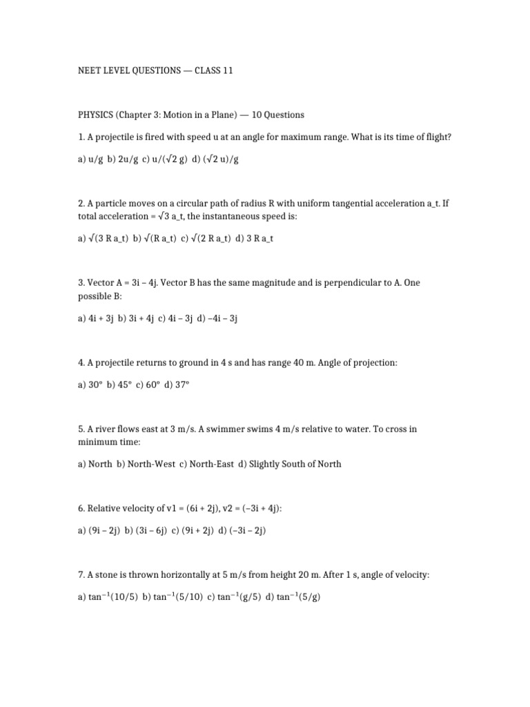 NEET Qs Set | PDF