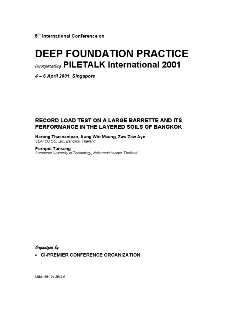 Deep Foundation Practice - Barrettes | PDF | Deep Foundation ...