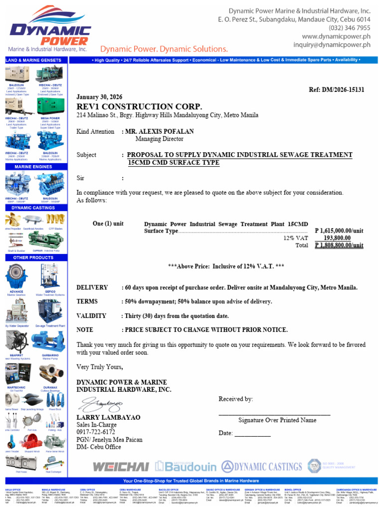 15131-Rev1 Construction Corp.-Industrial STP 15cmd Surface Type With ...