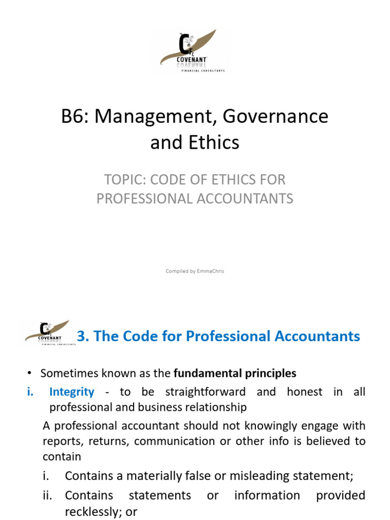 5. Code of Ethics for Professional Accountants | PDF | Confidentiality ...