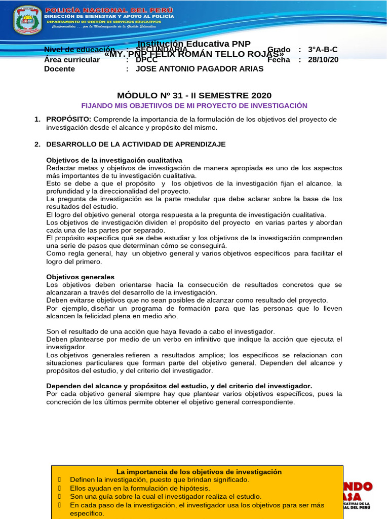 Módulo 31 II Sem Dpcc 3ro | PDF