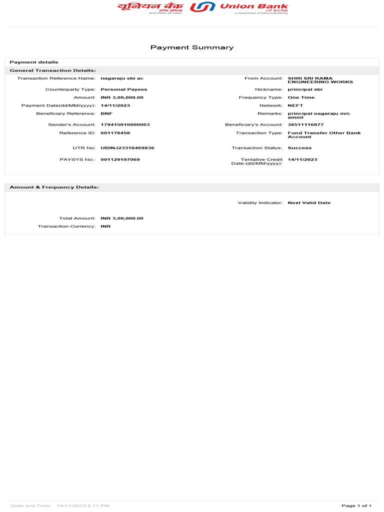 Initiate Single Entry Payment Summary UX314!11!2023 | PDF