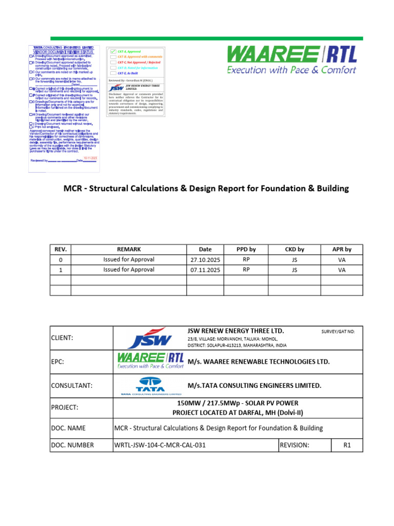 WRTL-JSW-104-C-MCR-CAL-031 - MCR - Structural Calculations & Design ...