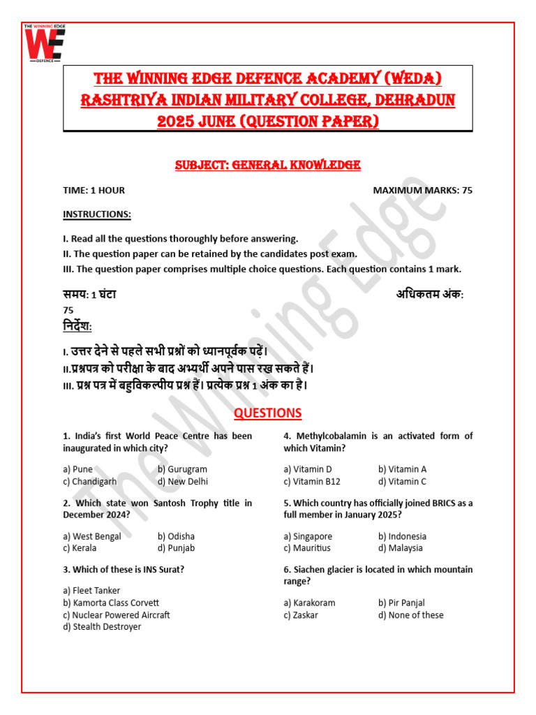 Rimc June Paper 2025 (General Knowledge) - 67925104 - 2026 - 01 - 22 ...