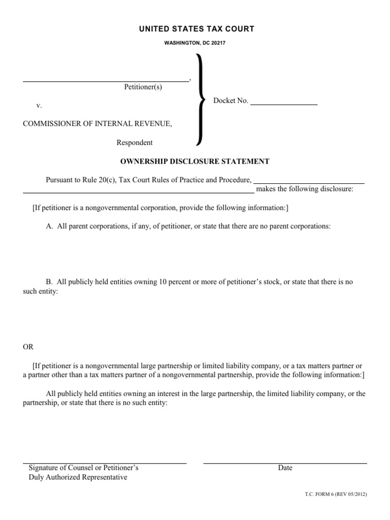 Ownership Disclosure Statement Form 6 2 | PDF