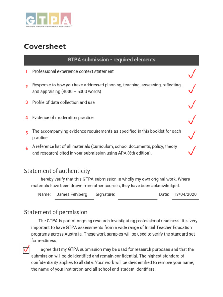 The Gtpa Example | PDF | Educational Assessment | Teachers