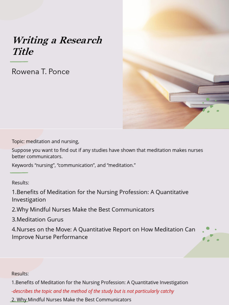 Writing A Research Title | PDF | Species
