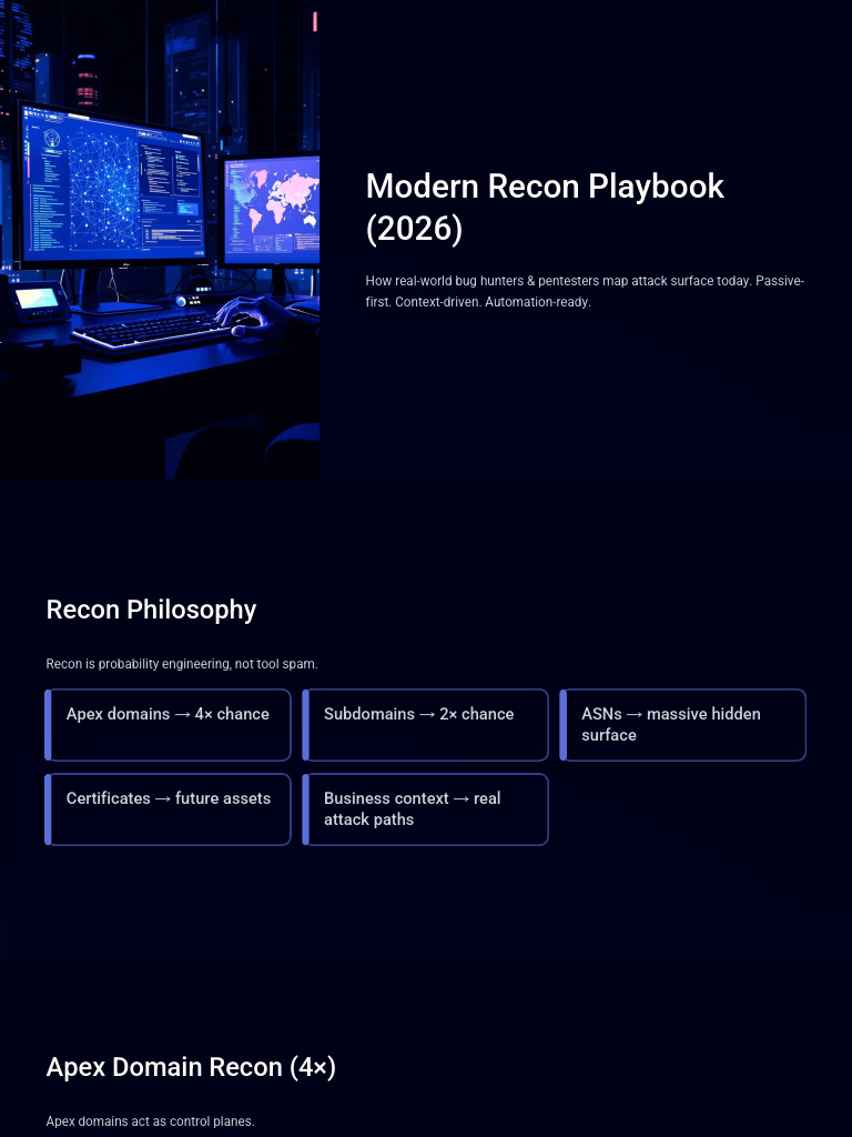 Modern Recon Playbook 2026 | PDF | Computing | Computer Networking