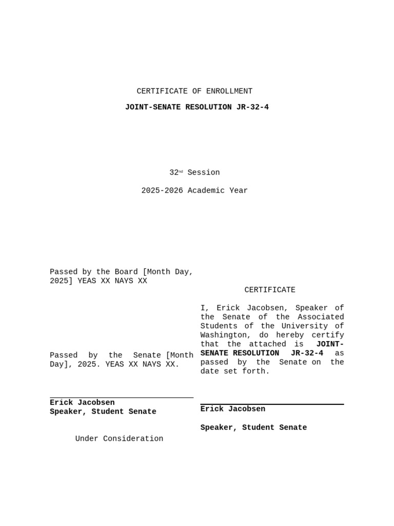 JR-32-4 a Joint Resolution Establishing a Tri-Campus Memorandum of ...