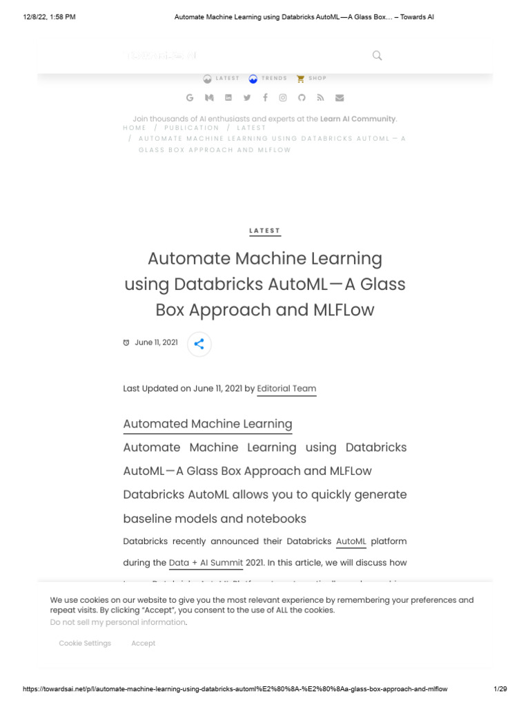 Automate Machine Learning Using Databricks AutoML - A Glass Box ...