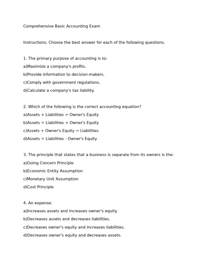 Basic Accounting Comprehensive Midterm Exam Reviewer | PDF | Debits And ...