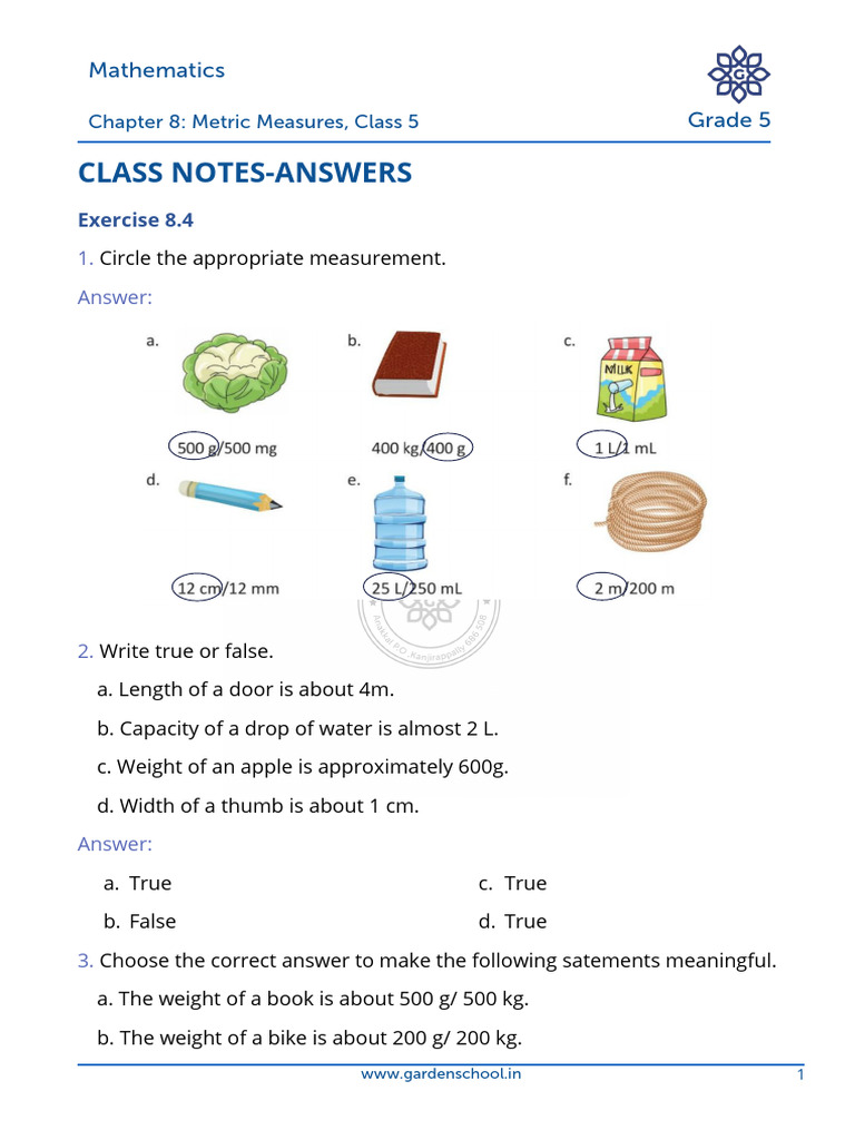 AK CN Grade+5 Mathematics Chapter+8 Class+5 | PDF