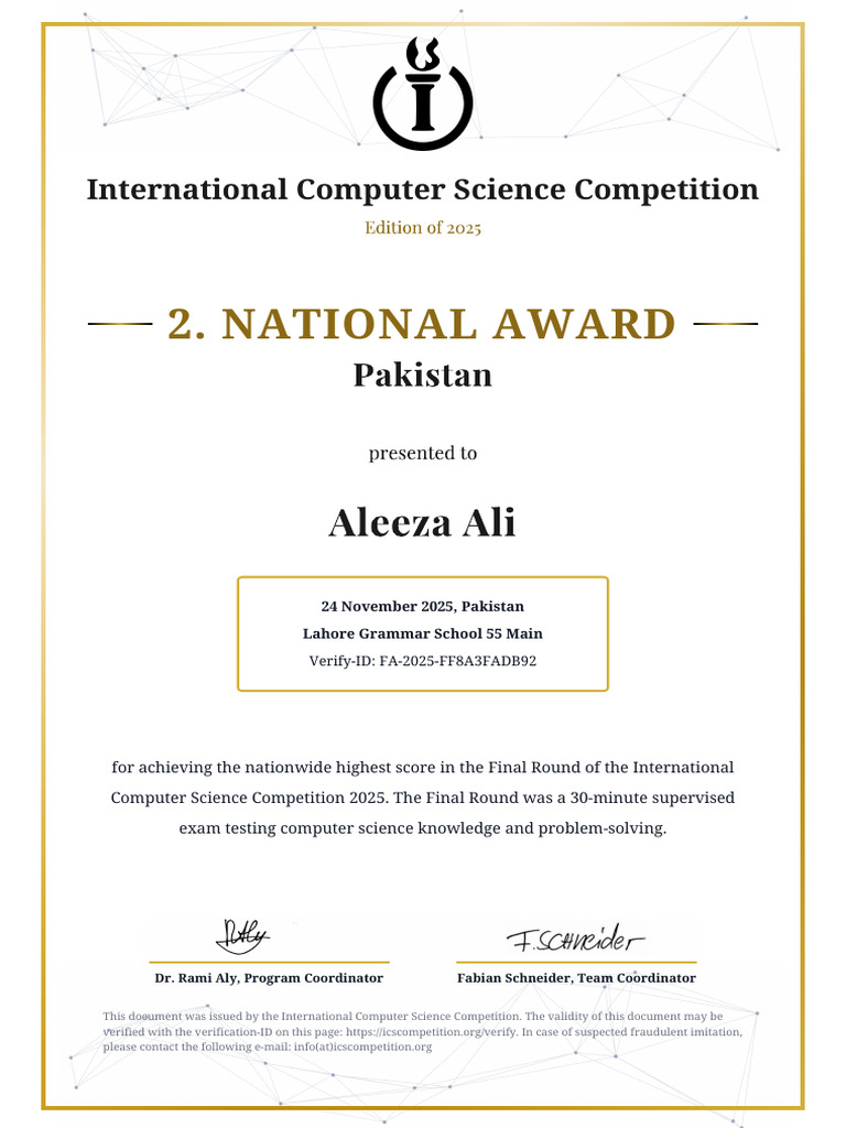 ICSC Final Certificate | PDF