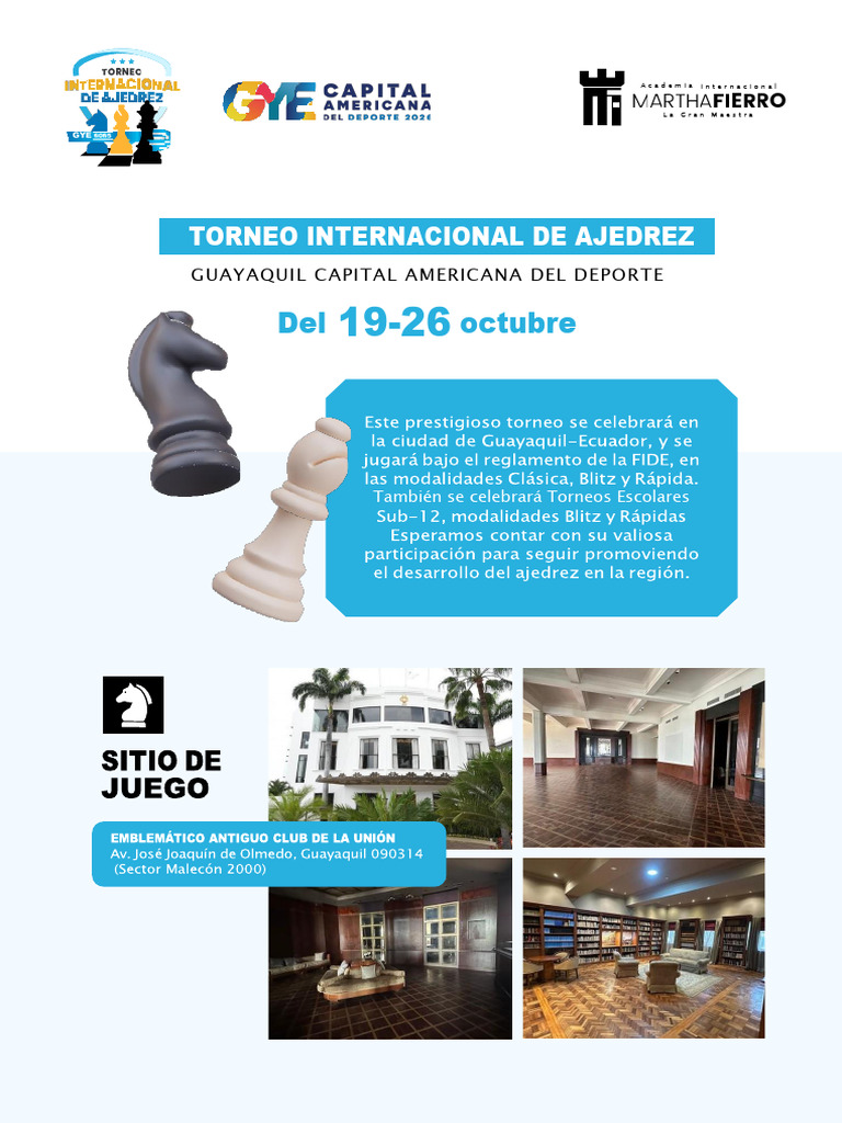 Bases Torneo Internacional de Ajedrez Guayaquil Capital Americana Del ...