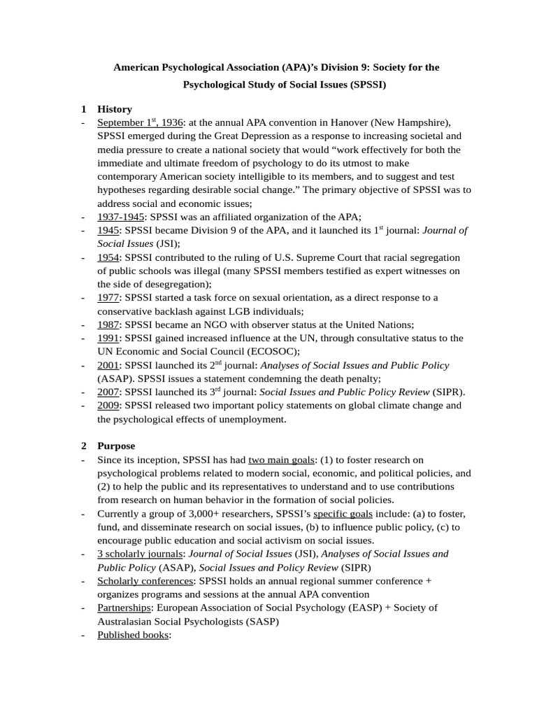 Division and Organization Presentation - SPSSI | PDF | Psychology ...