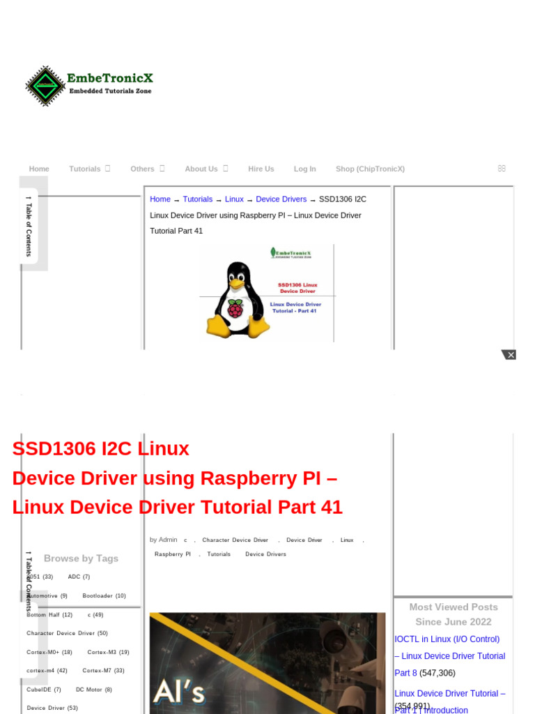SSD1306 I2C Linux Device Driver - Linux Device Driver Part 41 | PDF ...