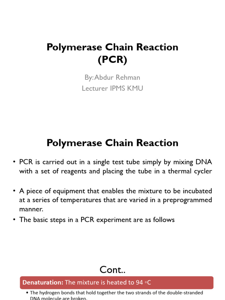 2polymerase Chain Reaction | PDF | Polymerase Chain Reaction | Primer ...