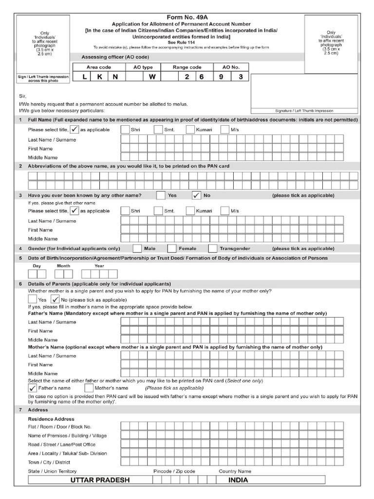 New Pan Form | PDF