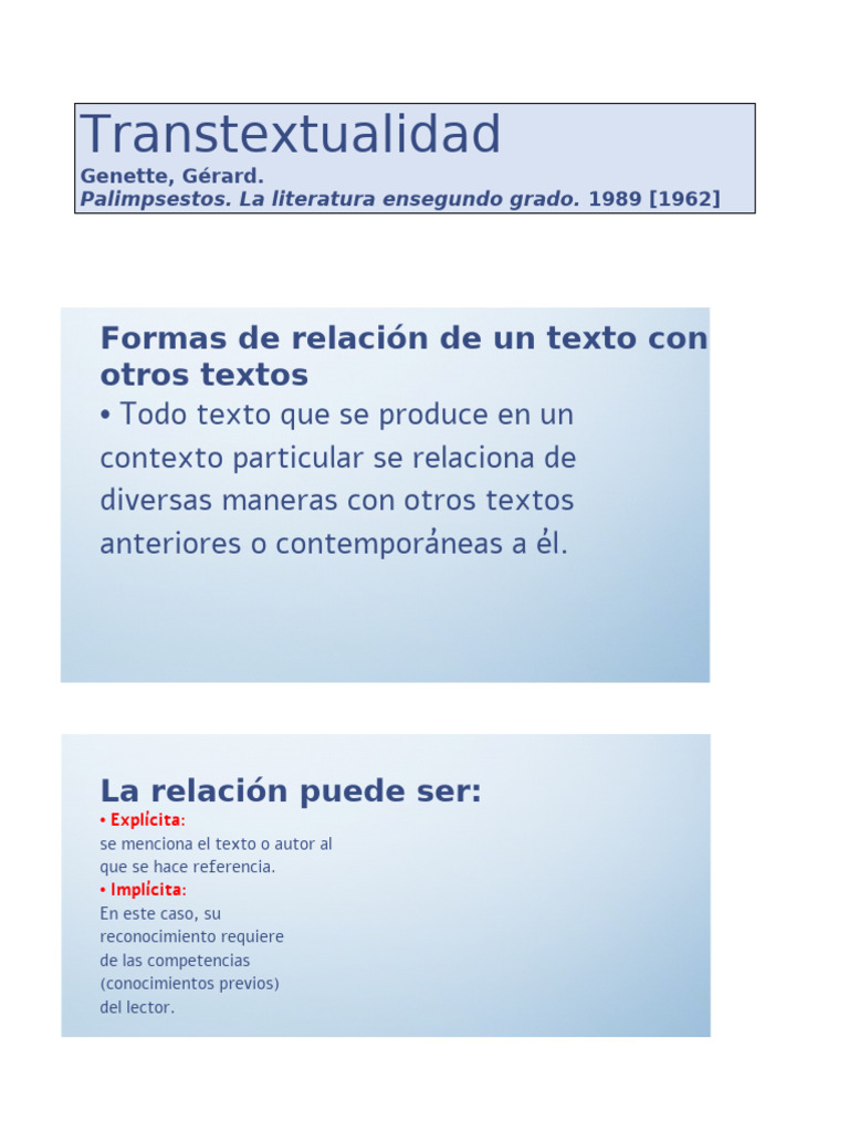 Transtextualidad | PDF