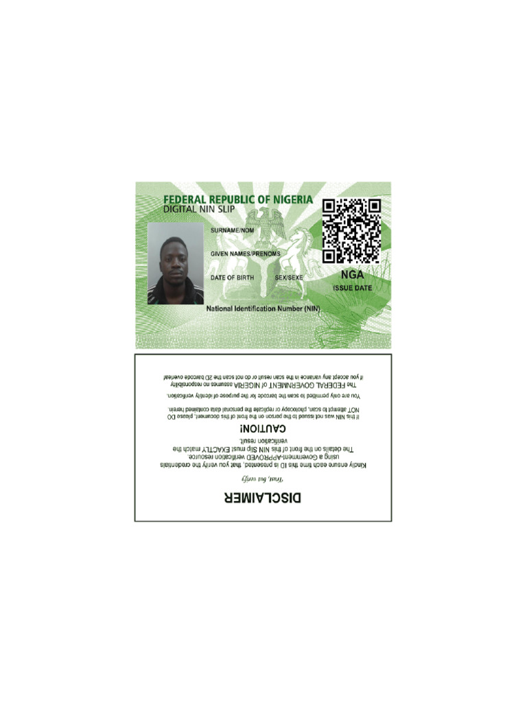 Nin Card | PDF