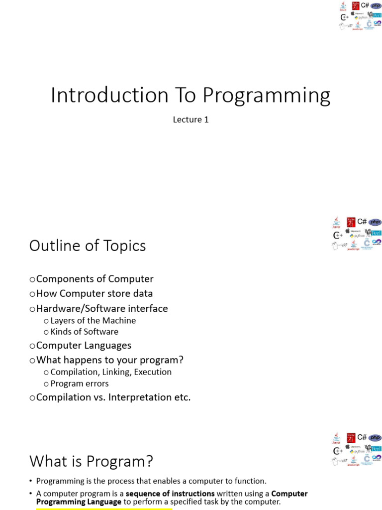 Lecture 1 (Comp) | PDF | Computer Data Storage | Central Processing Unit