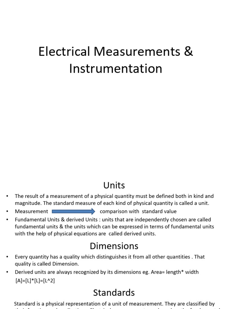 1 - Electrical Measurements & Instumentation | PDF | Voltage | Accuracy ...