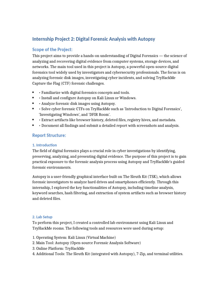 Digital Forensic Analysis With Autopsy Word File | PDF | Digital ...