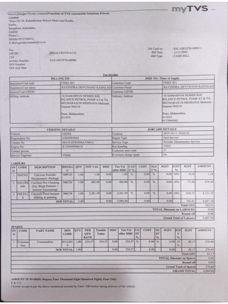 Car Insurance Bill | PDF