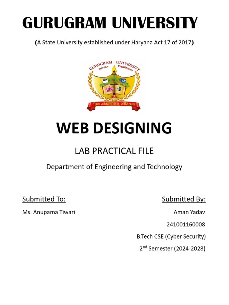 BHarat Web Designing Practical File 2 | PDF | Html | World Wide Web