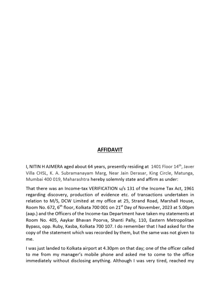 ITD Statement Retraction | PDF | Affidavit