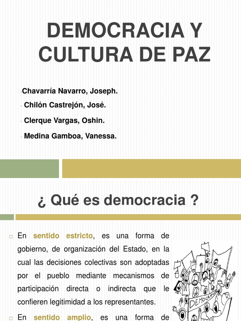 Democracia y Cultura de Paz | PDF | Democracia | Ideologías políticas