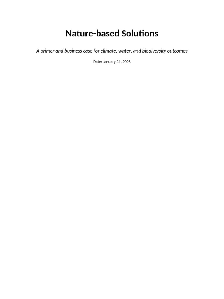 NBS Doc1 Nature Based Solutions Primer and Business Case | PDF ...