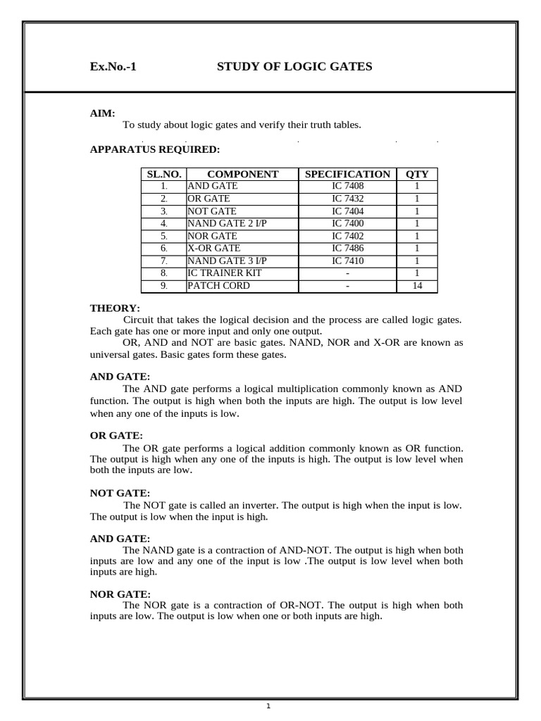 DE Lab Manual - Final | PDF | Logic Gate | Electronics