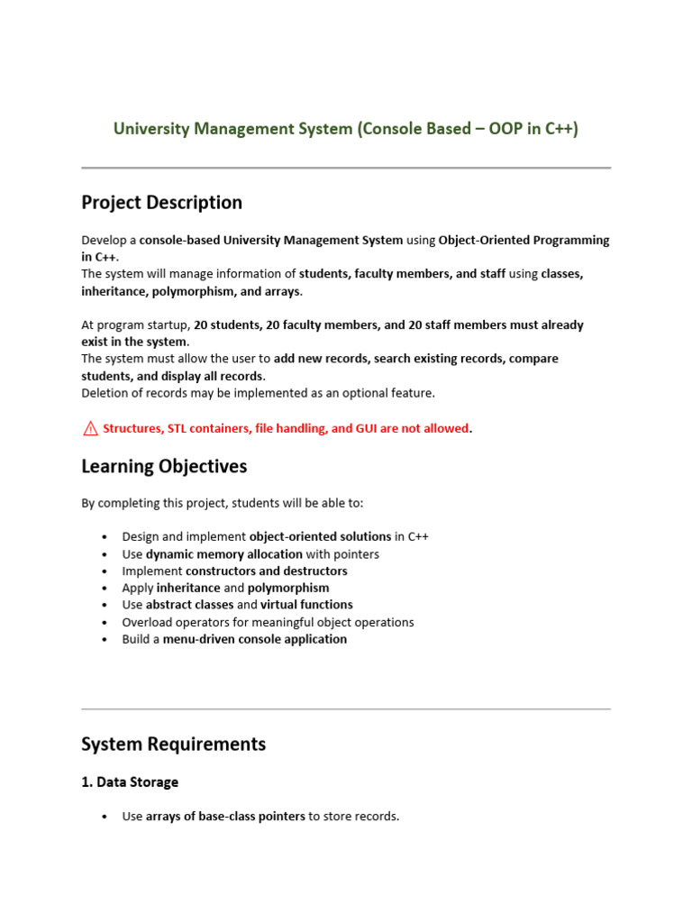 University Management System Project OOP | PDF | Class (Computer ...