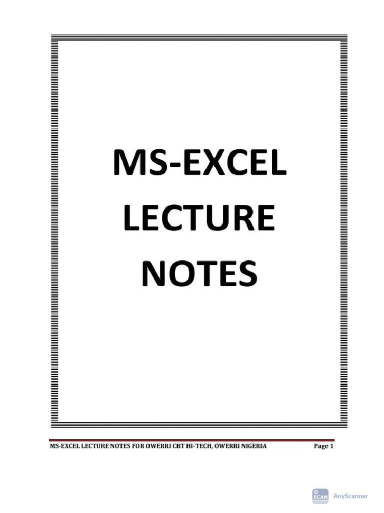 Ms Excel | PDF