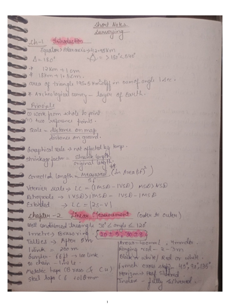 Surveying Short Notes | PDF