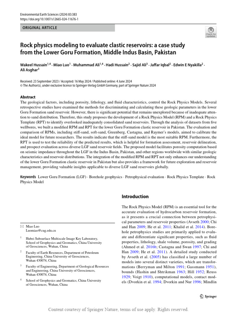 Rock Physics Modeling To Evaluate Clastic Reservoi | PDF | Porosity ...